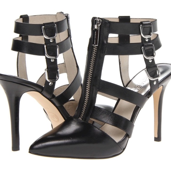 MICHAEL Michael Kors KENNEDY T-Strap Sandal High Heels 10 - Picture 1 of 17